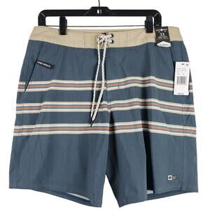 Salty Crew Men's Size 33 Essential Quick Dry Board Shorts Navy Beige Stripes New